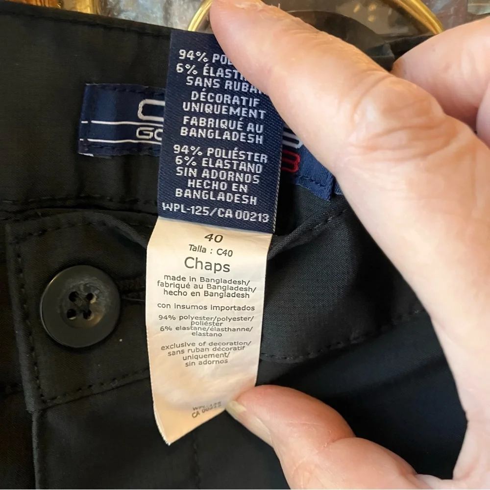 Chaps Golf 78 Men's Black‎ Cargo Shorts with side zipper pockets size 40 - Picture 5 of 10